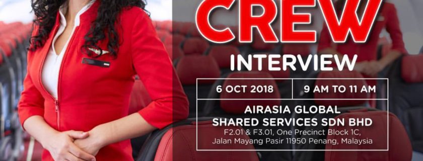 AirAsia Flight Attendant Recruitment – Oct 2018 PEN