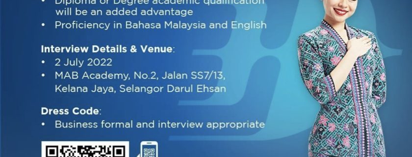 Malaysia Airlines Female Cabin Crew Recruitment- Jul 2022 (KUL)